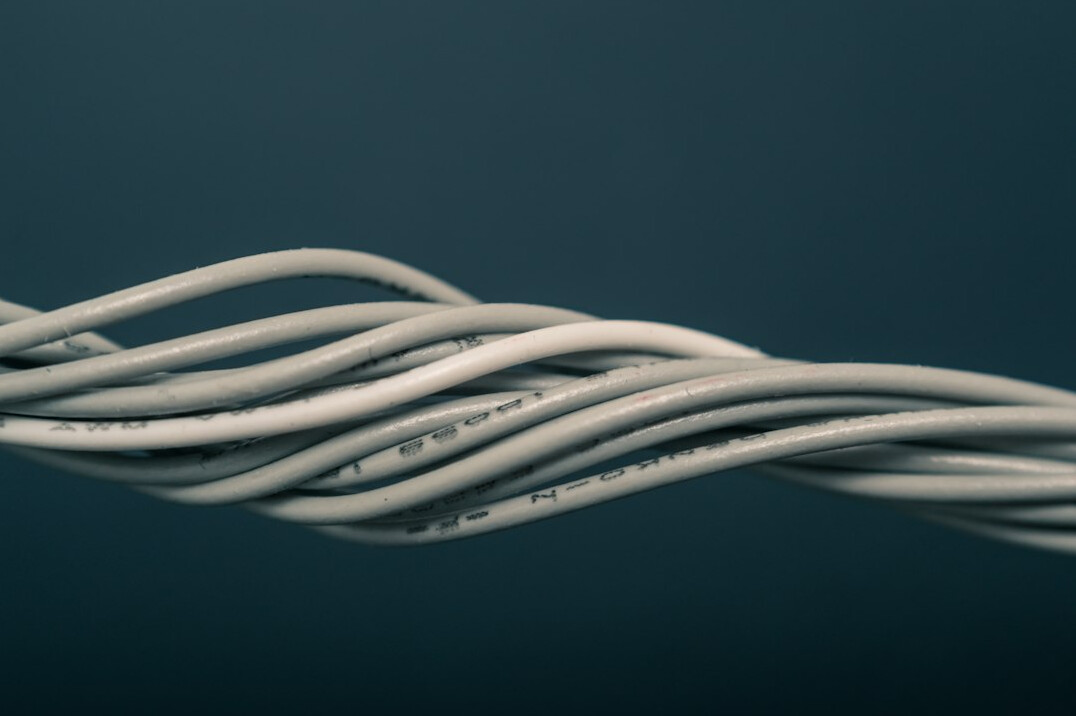 Close-up of organized server room cables and network switches