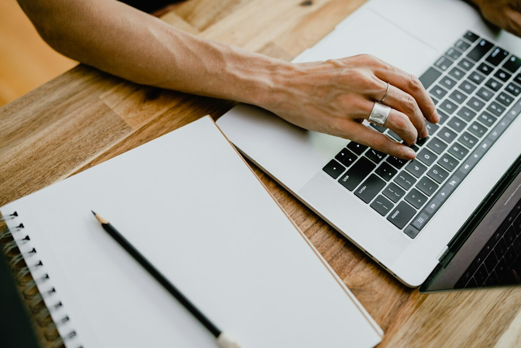 blog writing on laptop