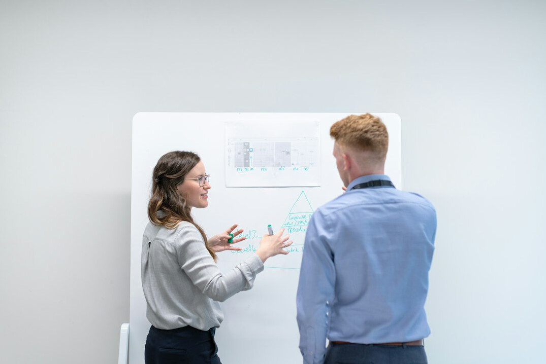 team discussing project ideas